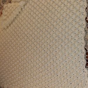 Hand Crafted Crochet baby blanket white